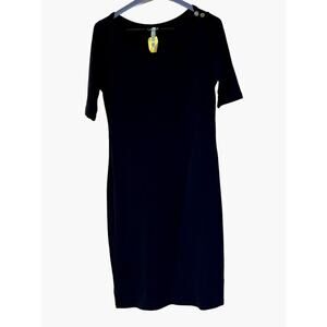 Lauren Ralph Lauren Navy Blue Pullover Knit Dress Women's Size Medium Half Sleev
